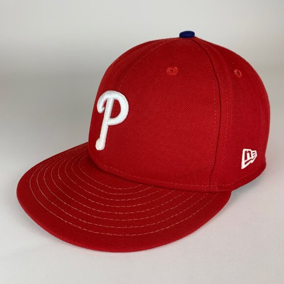 Philadelphia Phillies MLB Red New Era 59Fifty Fitted Hat Mens 7 3/8 - Picture 1 of 5